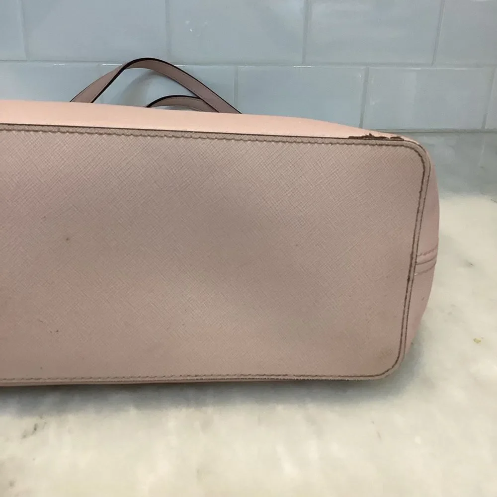 Michael Kors Purse Handbag Leather Jet Set Carry All Pink Tote Bag Pocketbook